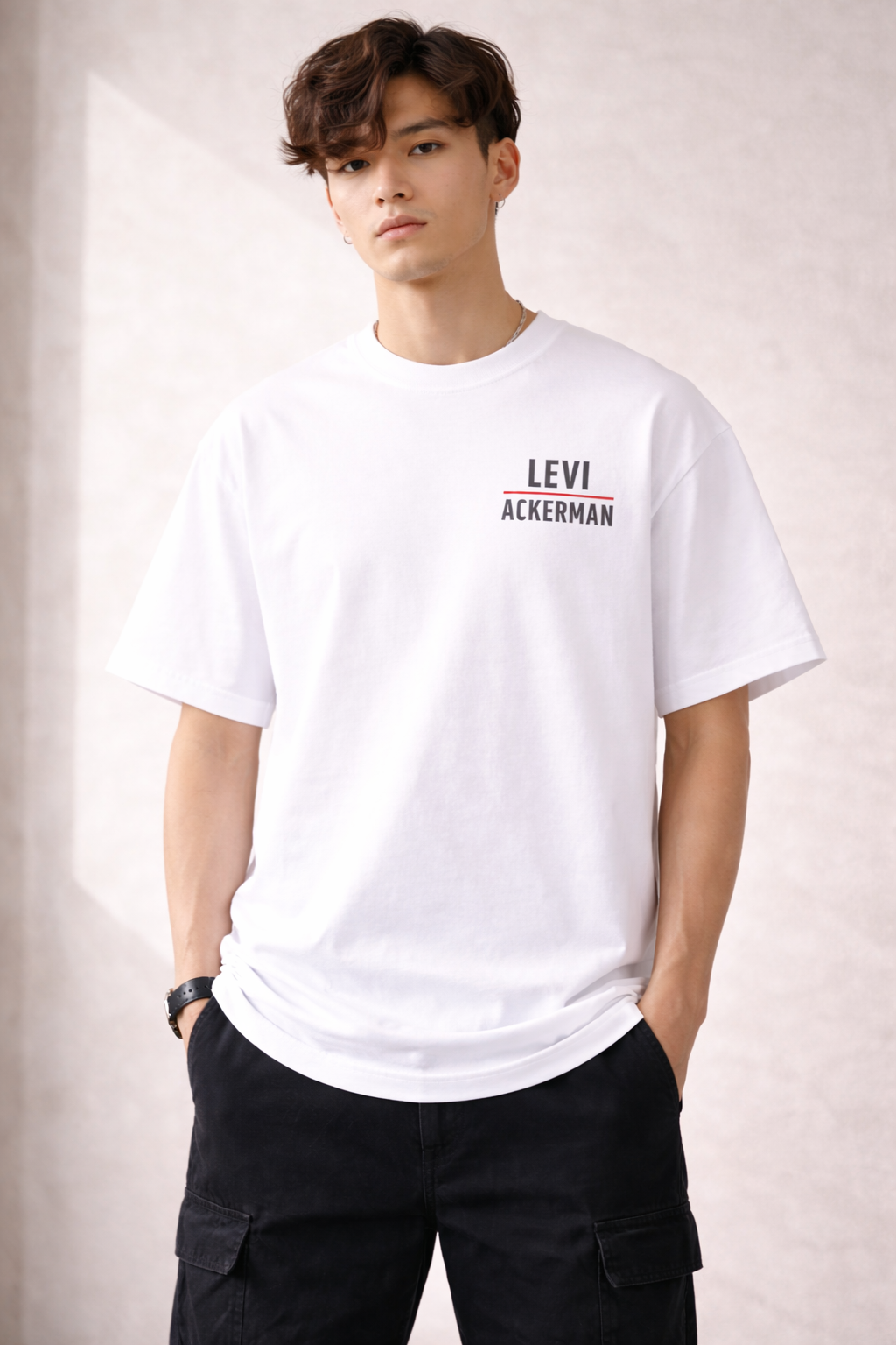 Oversized Levi Ackerman Elite Soldier Anime Graphic T-Shirt