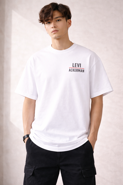 Oversized Levi Ackerman Elite Soldier Anime Graphic T-Shirt