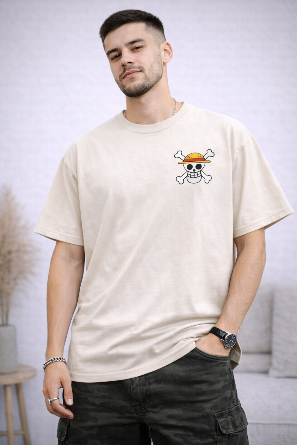 Oversized Monkey D. Luffy King of Freedom Anime Graphic T-Shirt