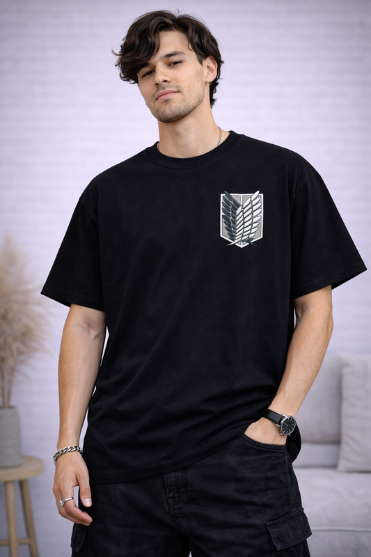 Oversized Mikasa Ackerman Dark Anime Graphic T-Shirt