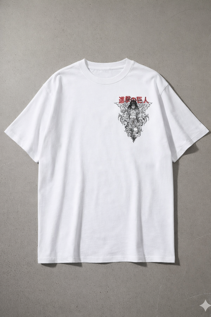 Oversized Eren Yeager Dark Manga Collage Anime Graphic T-Shirt