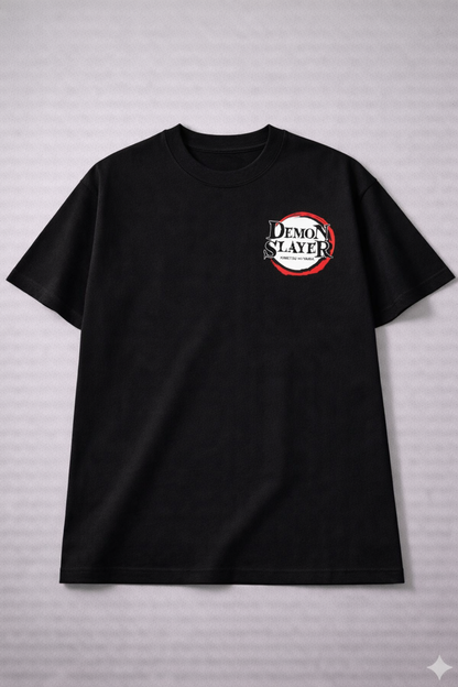 Oversized Mitsuri Kanroji Neon Panel Graphic T-Shirt