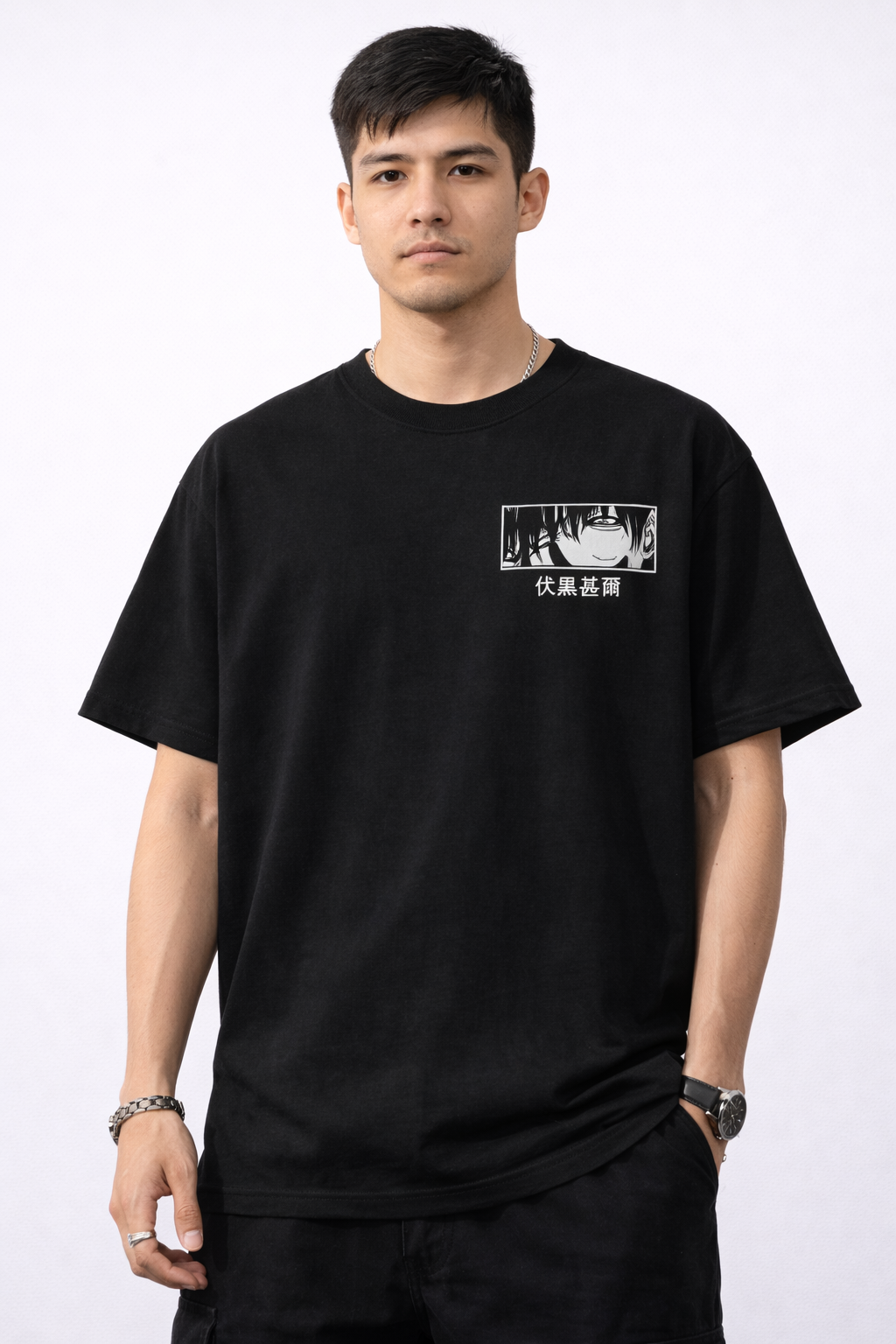 Oversized Toji Fushiguro Dark Assassin Anime Graphic T-Shirt