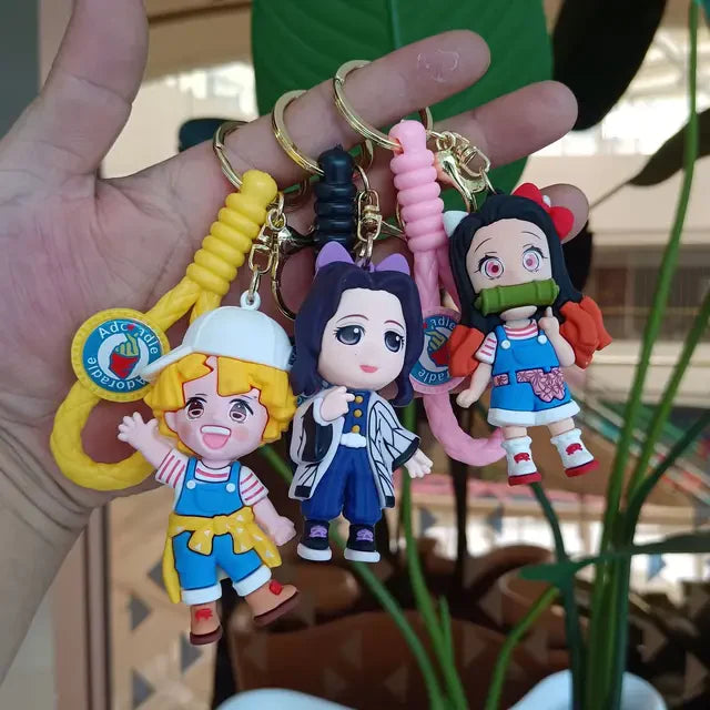 Demon Slayer Chibi Keychain Set – Cute, Durable & Collectible