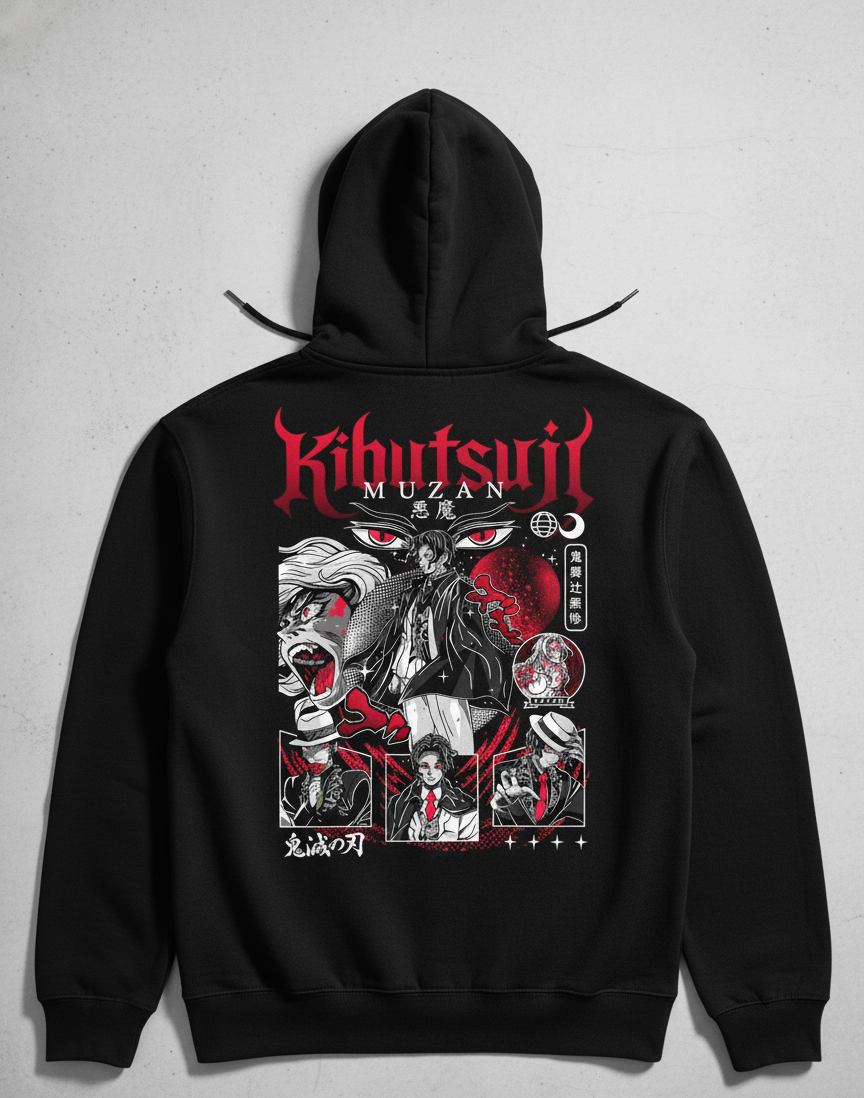 “Crimson Demon King” Muzan-Inspired Anime Hoodie
