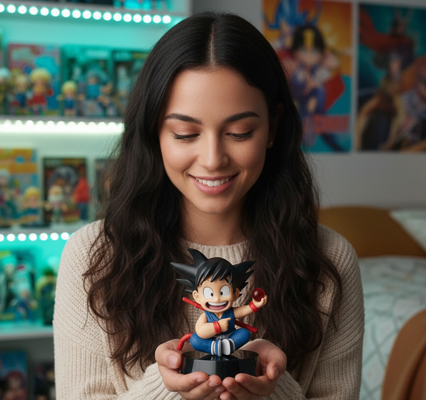 Dragon Ball Kid Goku Sitting with Power Ball 12cm Figure | Cute Anime Collectible