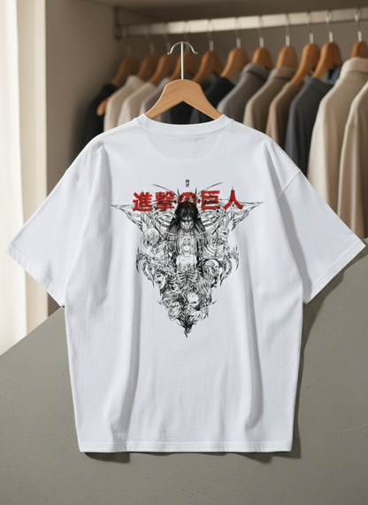 Oversized Eren Yeager Dark Manga Collage Anime Graphic T-Shirt