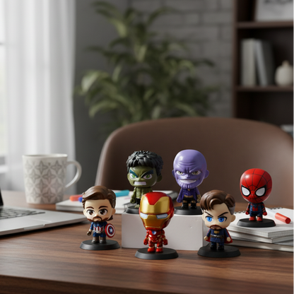 Marvel Avengers Mini Bobble Figure Set | 7 cm Chibi Hero Edition