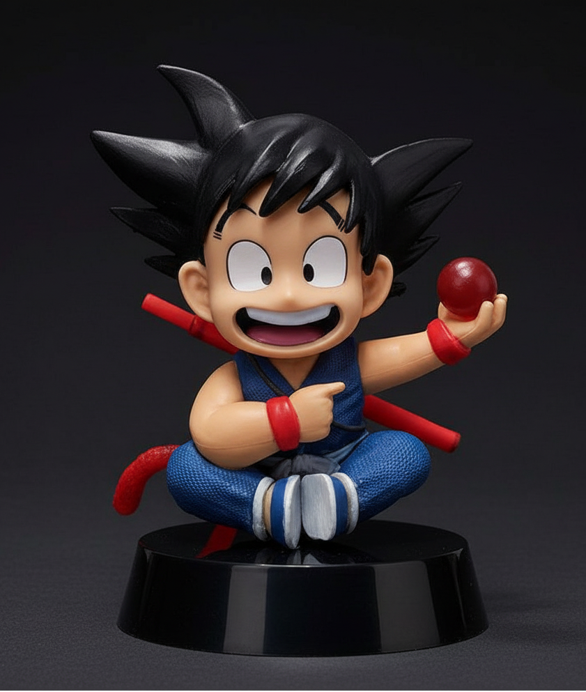 Dragon Ball Kid Goku Sitting with Power Ball 12cm Figure | Cute Anime Collectible