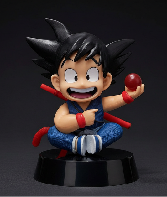 Dragon Ball Kid Goku Sitting with Power Ball 12cm Figure | Cute Anime Collectible