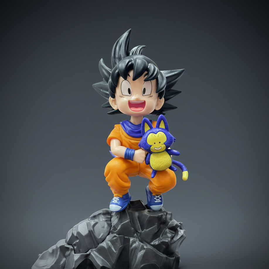 Dragon Ball – Kid Goku 21cm Figure with Plush Toy | Adventure on the Rock Base