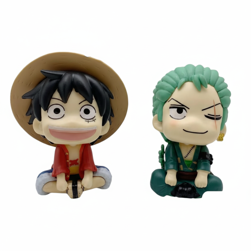 One Piece Luffy & Zoro Duo Figure Set (10cm) – The Straw Hat Legends in Adorable Style!