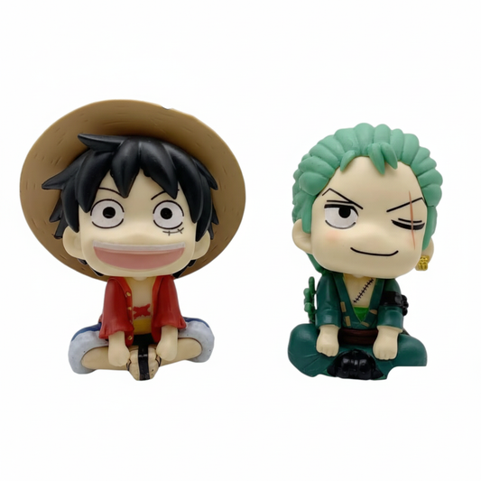 One Piece Luffy & Zoro Duo Figure Set (10cm) – The Straw Hat Legends in Adorable Style!