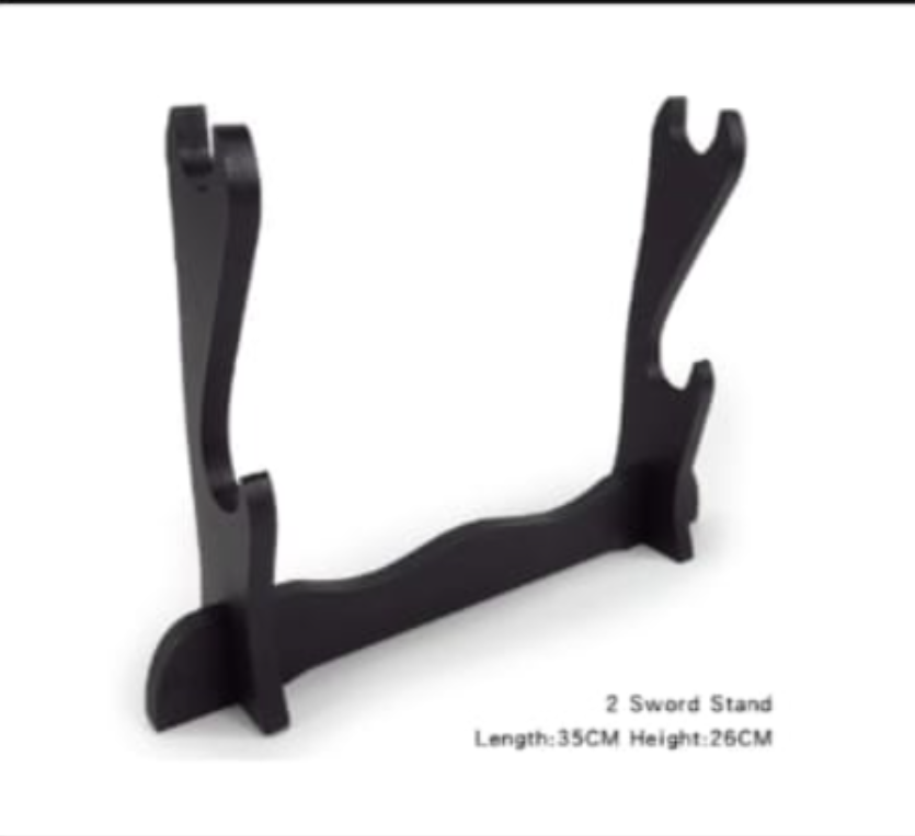 Premium Two Sword Display Stand (Black) – 26cm x 36.5cm