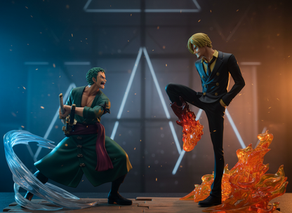 One Piece – Zoro vs. Sanji “Rivals of Fire and Steel” Figure Set (18 cm)